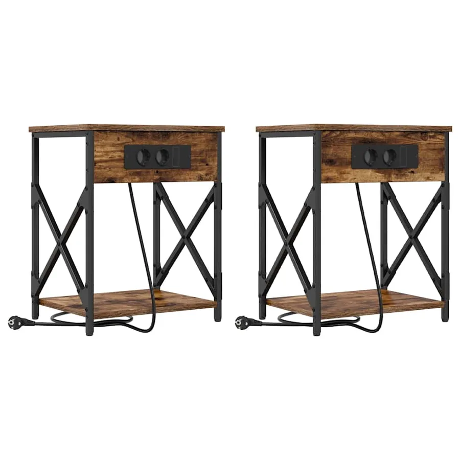 Cabinet de chevet 2 pcs Chêne fumé 41 x 31 x 51 cm - 2