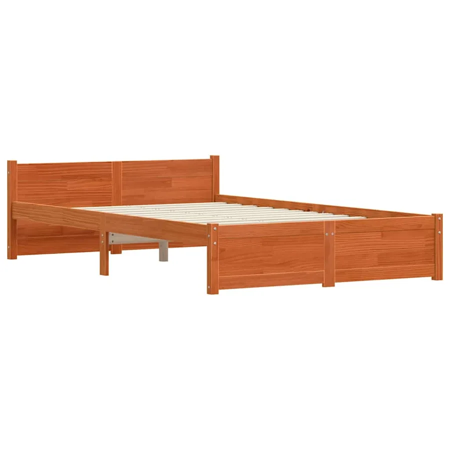 Cadre de lit Brun cire 195,5 x 125,5 x 51 cm Pin massif - 4