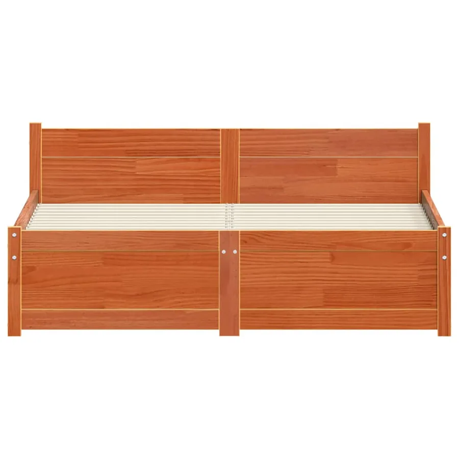 Cadre de lit Brun cire 195,5 x 125,5 x 51 cm Pin massif - 5