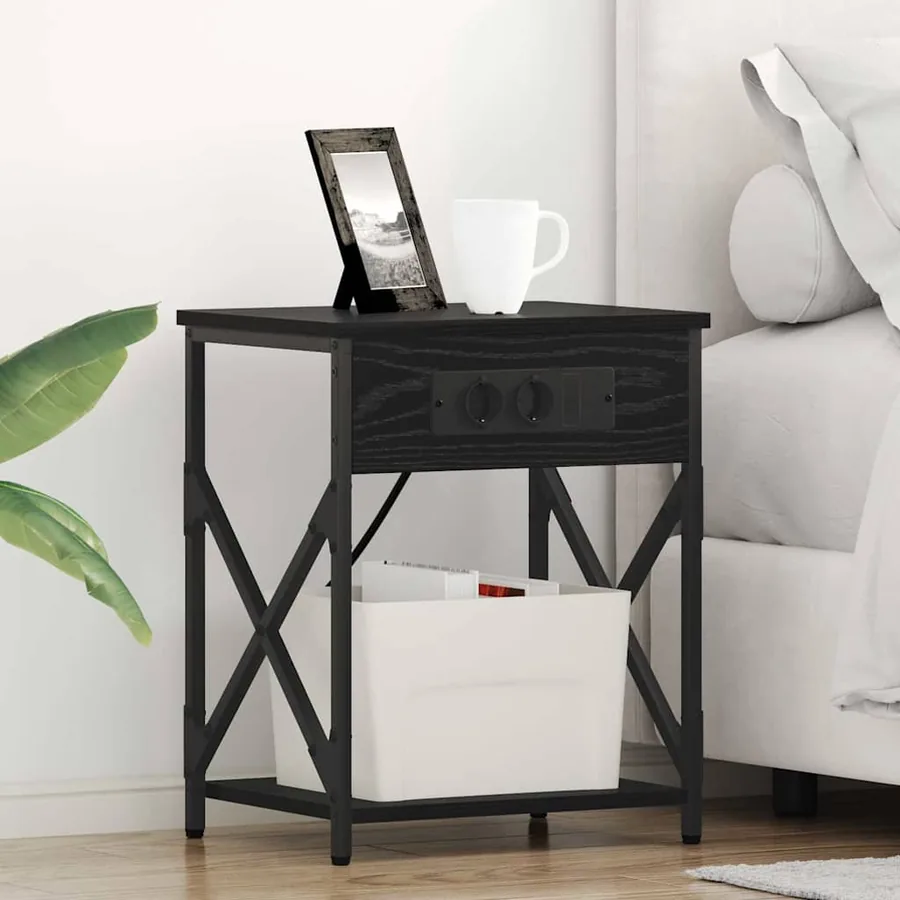 Cabinet de chevet 2 pcs Chêne noir 41 x 31 x 51 cm