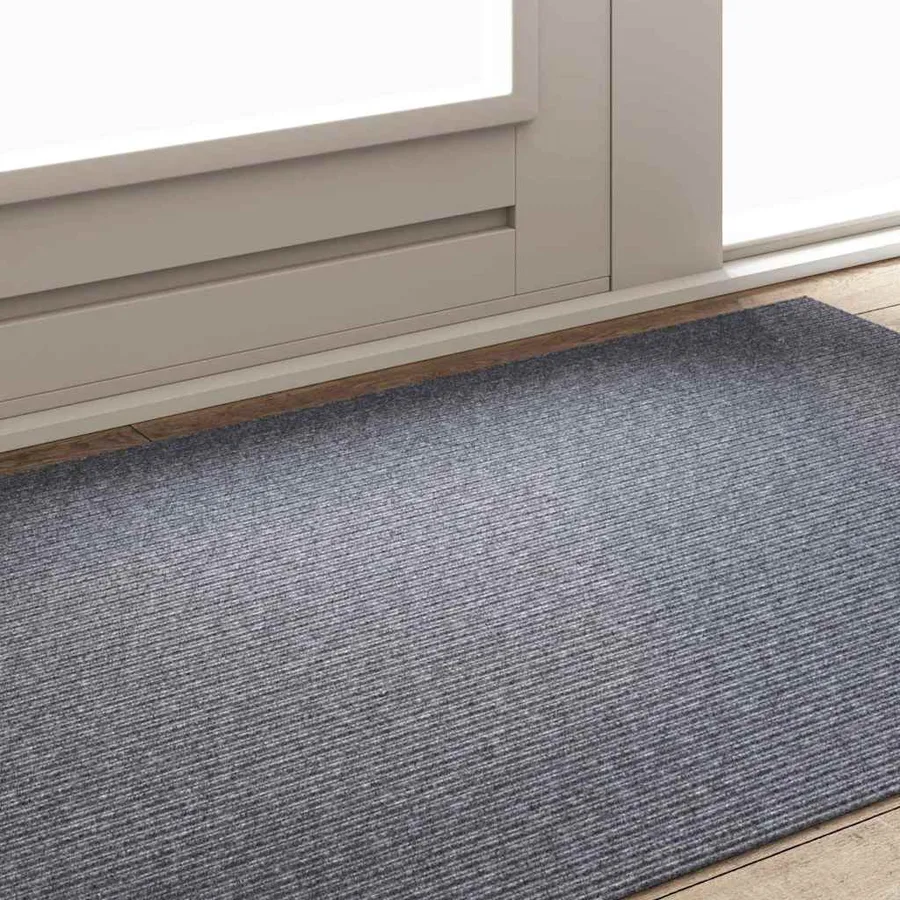 Tapis Couloir Gris clair 100 x 150 cm tissu - 4