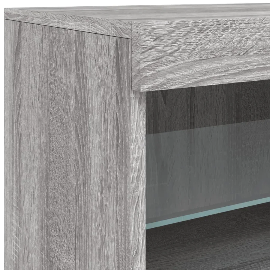 Buffet avec lumières LED sonoma gris 123x37x67 cm - 12