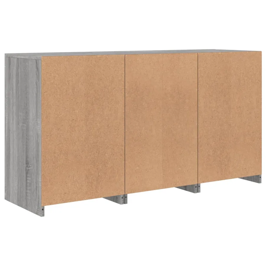 Buffet avec lumières LED sonoma gris 123x37x67 cm - 8