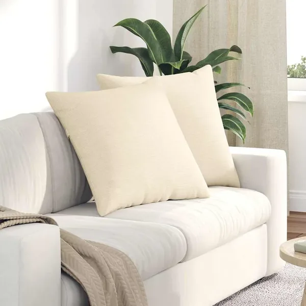 Coussins de canapé 2 pcs Crème 80 x 80 cm