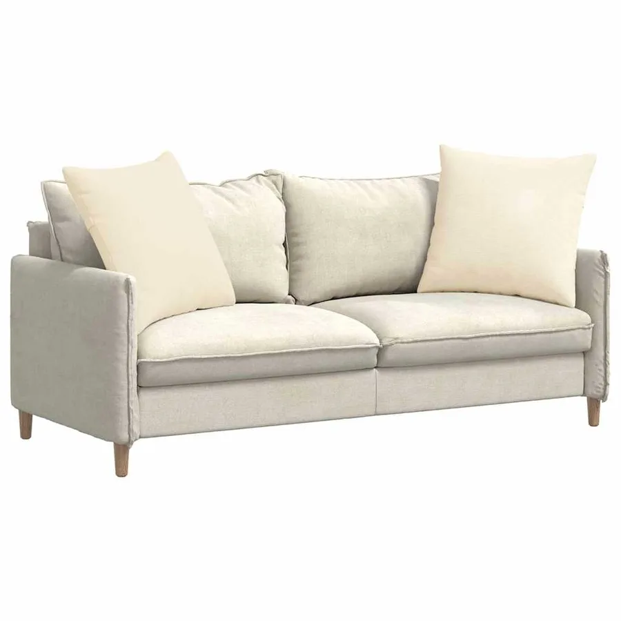 Coussins de canapé 2 pcs Crème 80 x 80 cm - 3