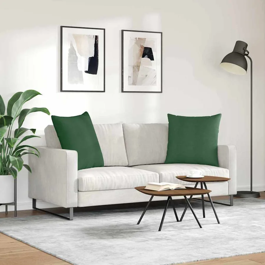 Coussins de canapé 2 pcs Vert foncé 80 x 80 cm - 4