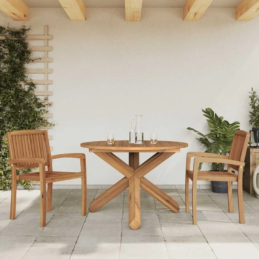 Table de jardin Ø109x74 cm bois de teck solide - 2