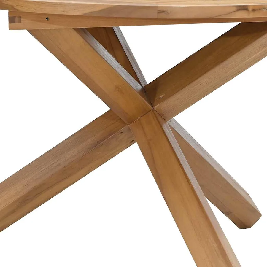 Table de jardin Ø109x74 cm bois de teck solide - 8