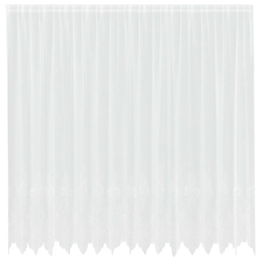 Rideau en Dentelle Floral Blanc 220 x 400 cm Polyester - 2