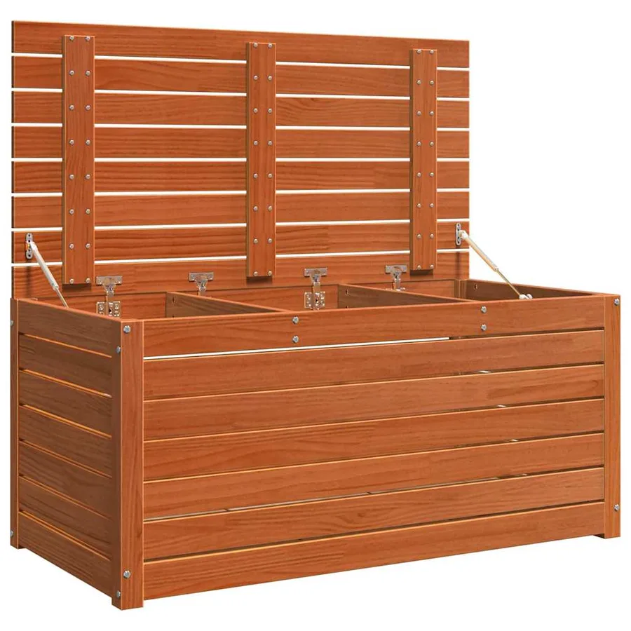 Boîte de Rangement avec stockage Brun cire 101 x 50,5 x 46,5 cm - 5