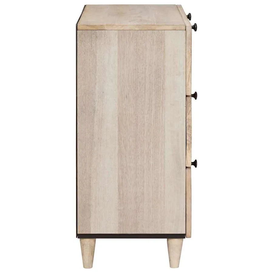 Buffet 3 pcs Blanc 180 x 33,5 x 75 cm bois de manguier massif - 6