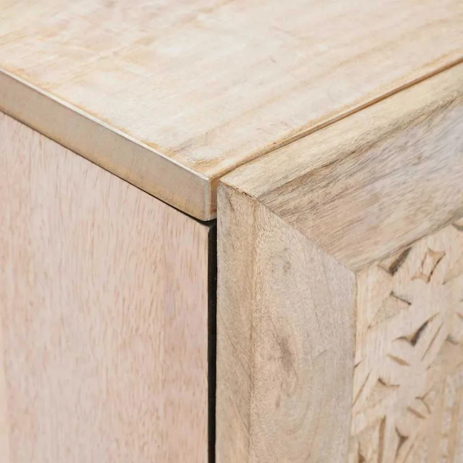 Buffet 3 pcs Blanc 180 x 33,5 x 75 cm bois de manguier massif - 8