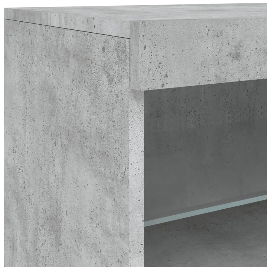 Buffet avec lumières LED gris béton 123x37x67 cm - 12