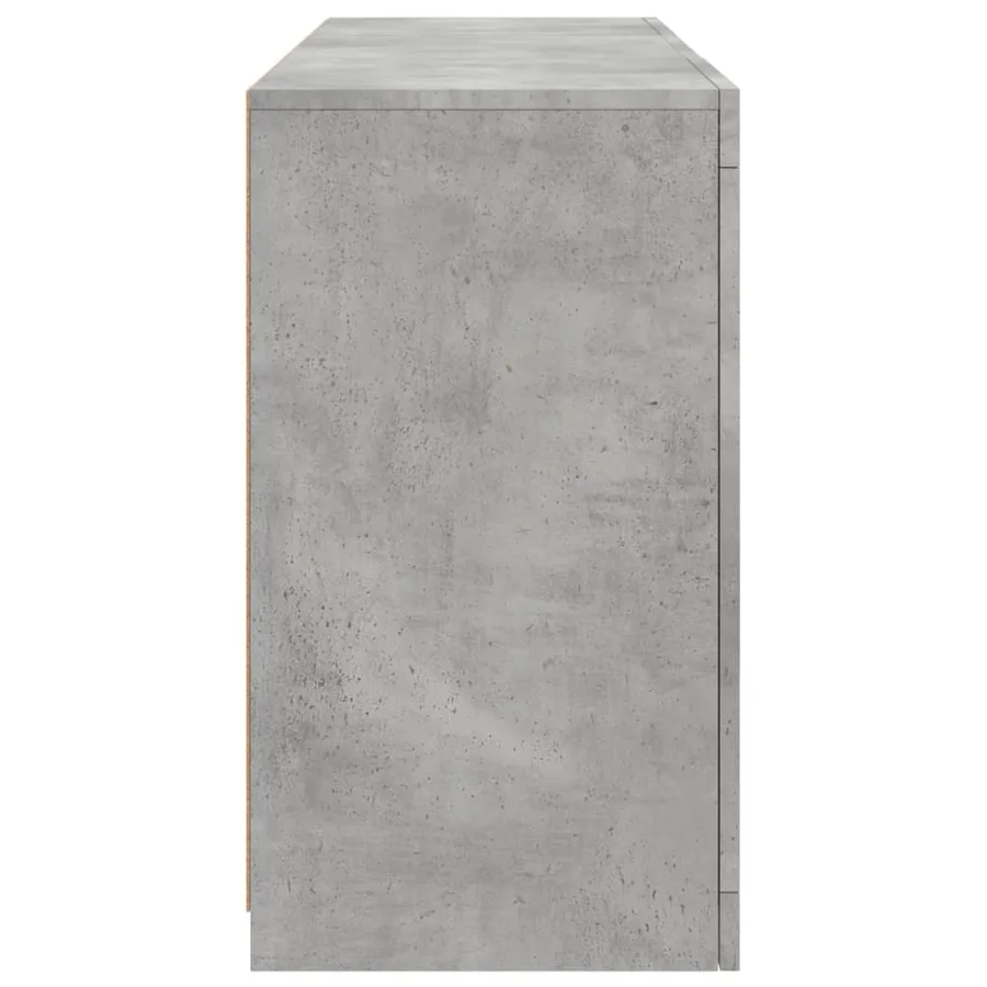 Buffet avec lumières LED gris béton 123x37x67 cm - 7