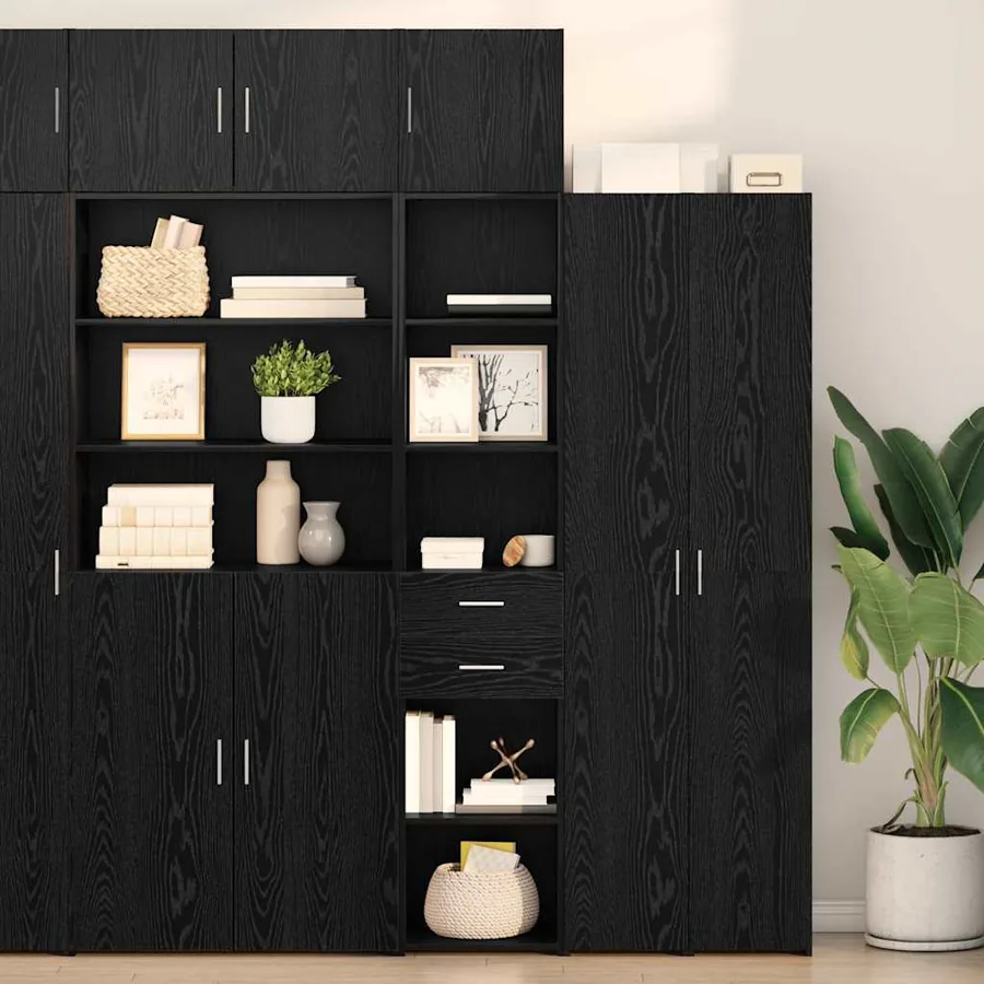 Haut Armoire Chêne noir 40 x 42,5 x 185 cm Bois d'ingénierie