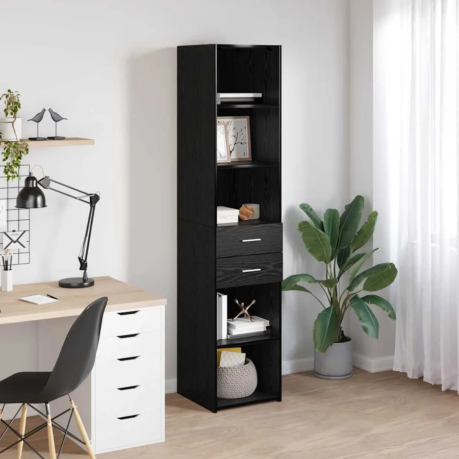 Haut Armoire Chêne noir 40 x 42,5 x 185 cm Bois d'ingénierie - 4