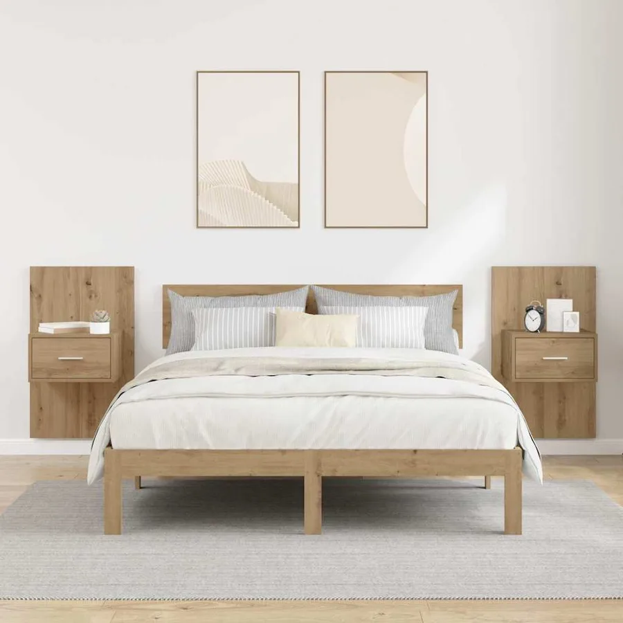 Cabinet de chevet 2 pc Chêne artisanal 50 x 32,5 x 80cm - 4