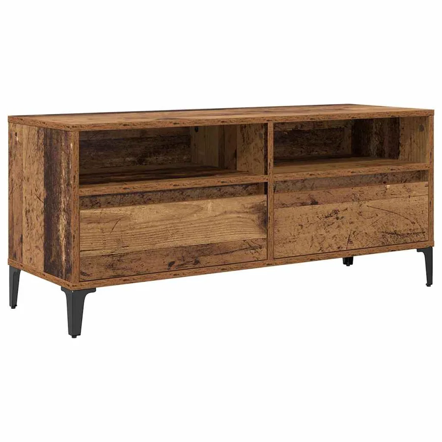 Meuble TV avec tiroir Bois Ancien 100 x 34,5 x 44,5 cm - 2