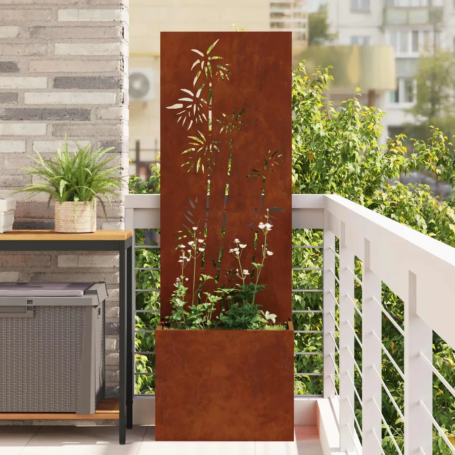 Écran de confidentialité de jardin Floral Rouillé 50 x 150 cm