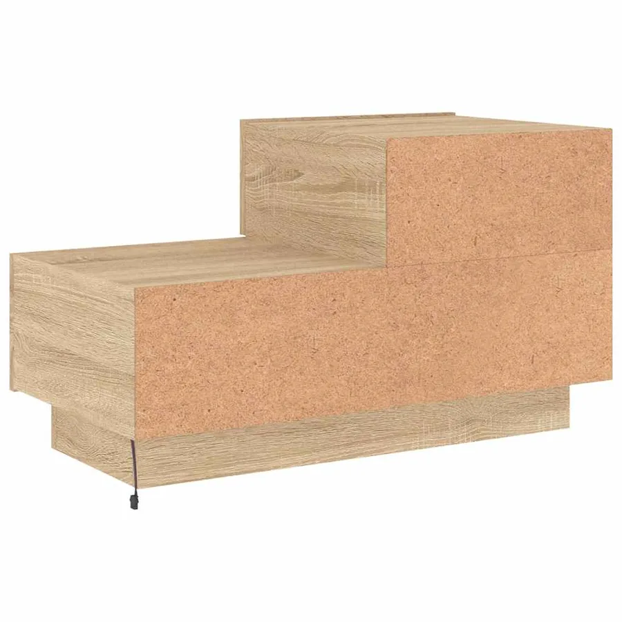 Table de chevet avec lumières LED chêne sonoma 70x36x40,5 cm - 9