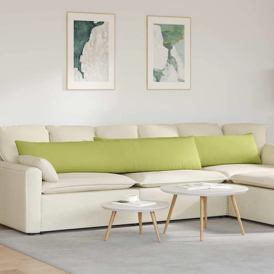 Coussins de canapé 2 pcs Vert clair 200 x 40 cm tissu