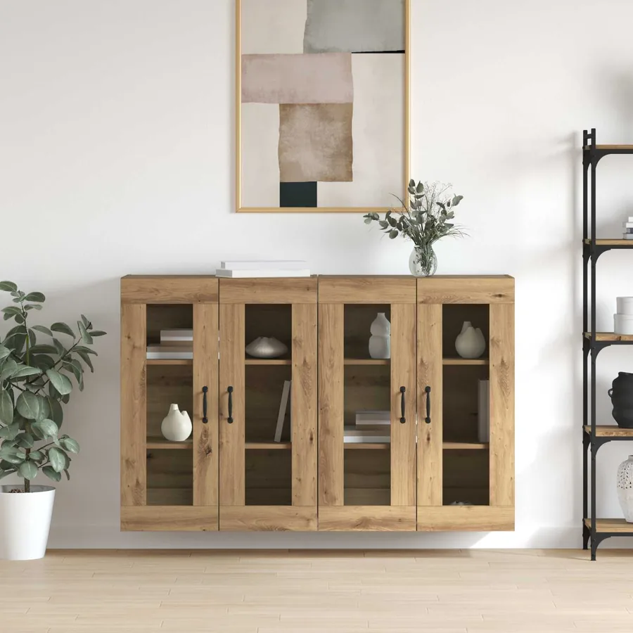 Armoires Murailles 2 pcs chêne artisanal 69,5 x 34 x 90 cm