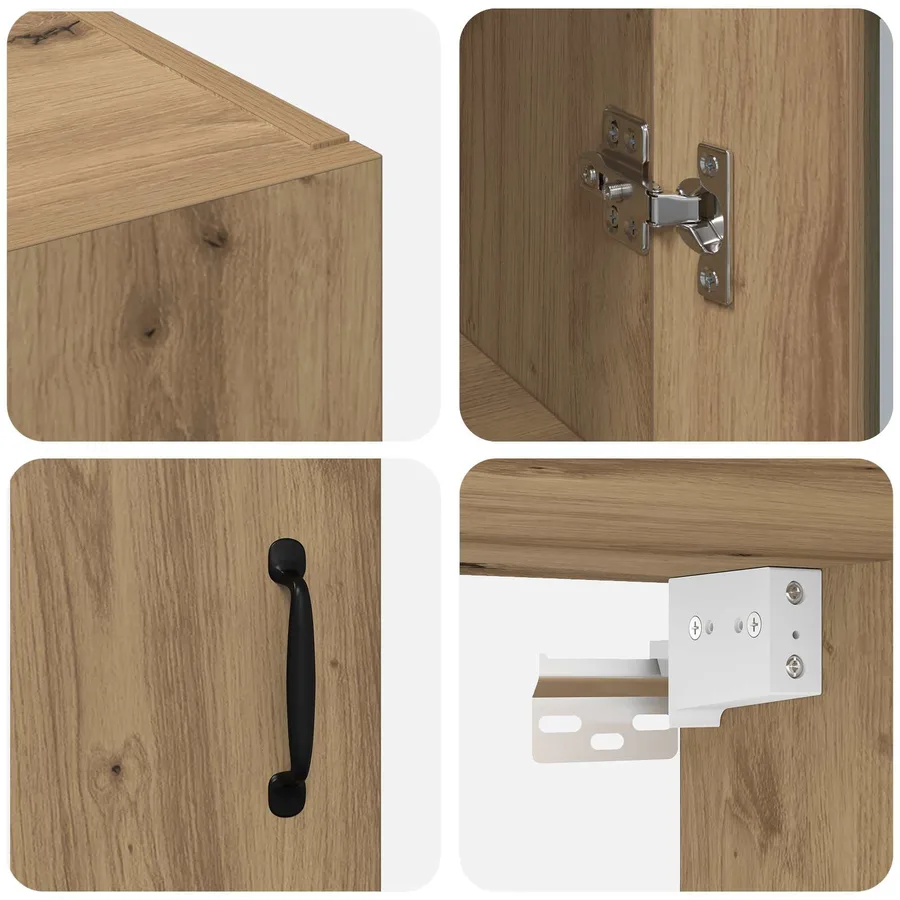 Armoires Murailles 2 pcs chêne artisanal 69,5 x 34 x 90 cm - 8