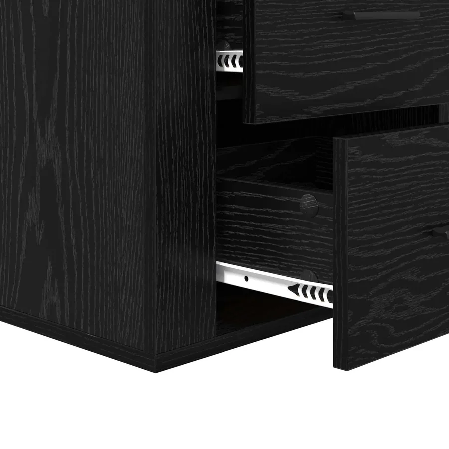 Cabinet de chevet Chêne noir 35 x 50 x 60 cm Bois d'ingénierie - 9