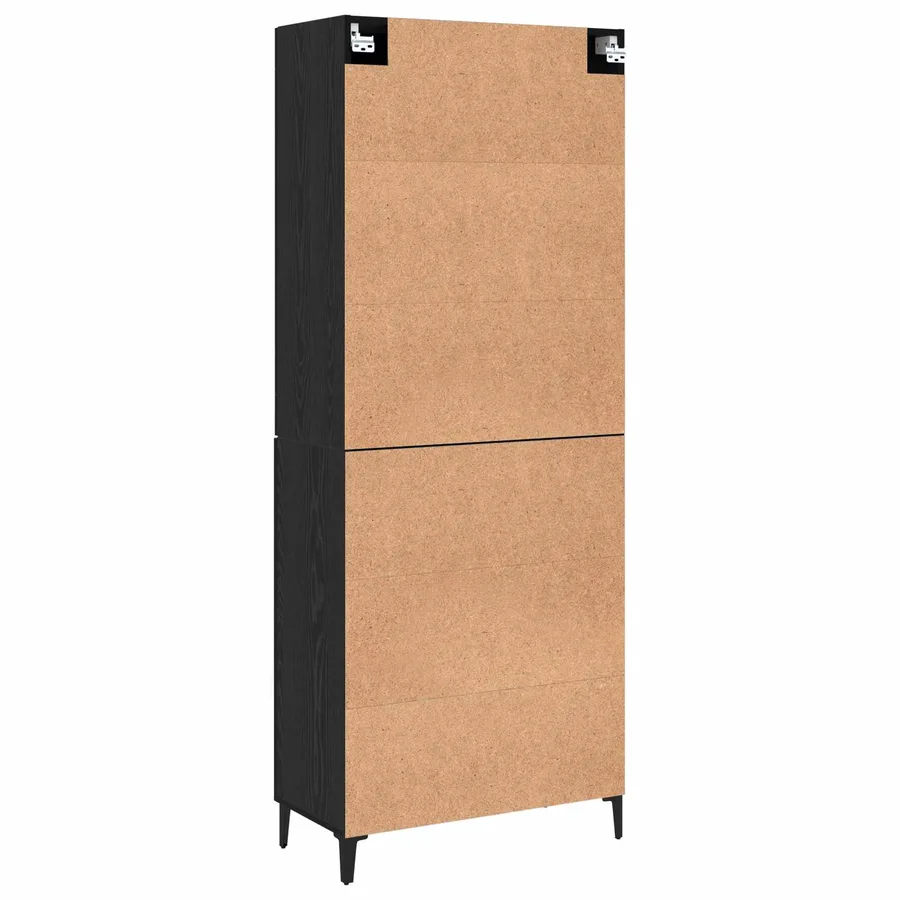 Haut Armoire 2 pcs Chêne noir Bois d'ingénierie - 9