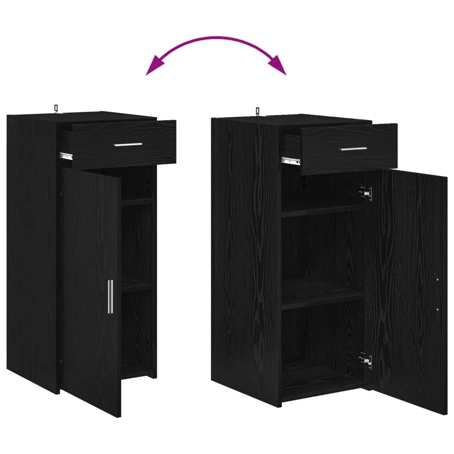 Armoire de rangement avec tiroir Chêne Noir 40 x 42,5 x 93 cm - 12