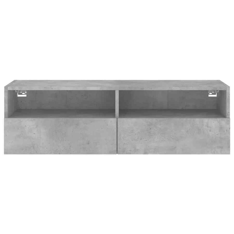 Meuble TV mural gris béton 100x30x30 cm bois d'ingénierie - 7
