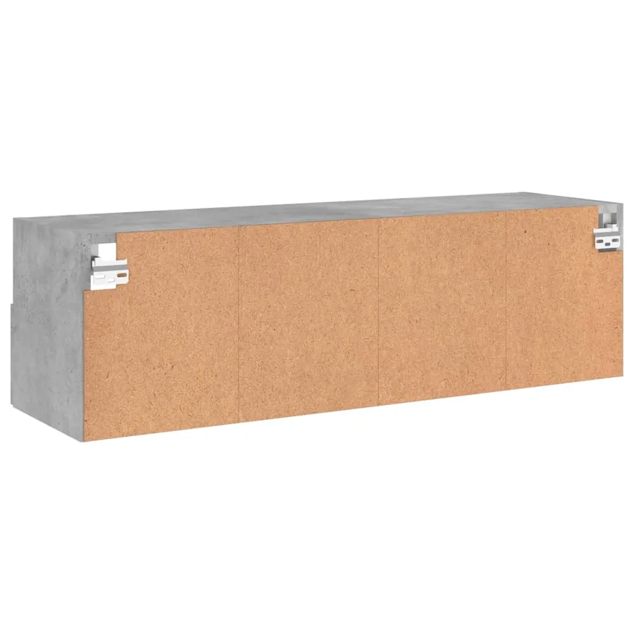 Meuble TV mural gris béton 100x30x30 cm bois d'ingénierie - 9