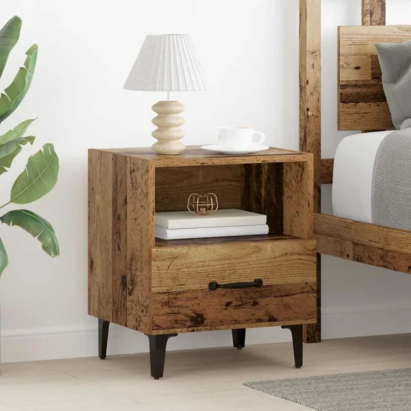 Cabinet de chevet avec tiroir Bois ancien 40 x 35 x 47,5 cm