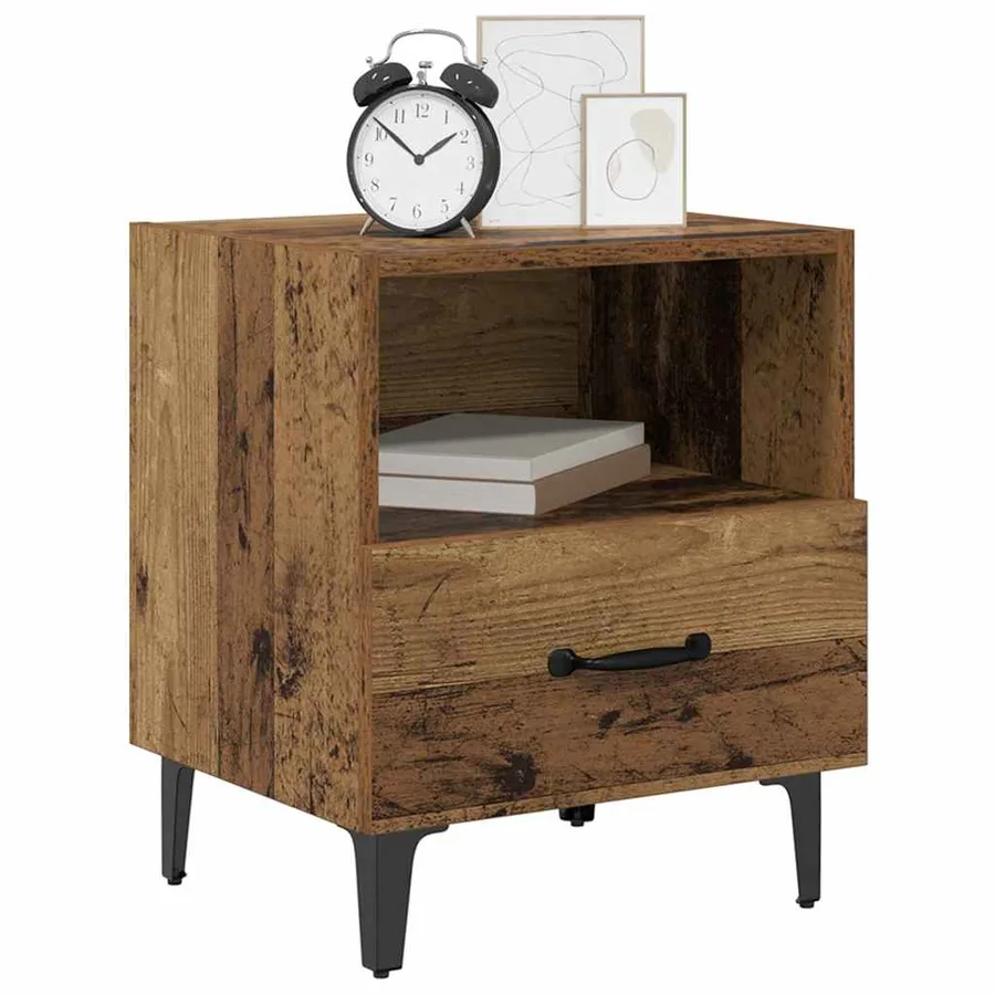 Cabinet de chevet avec tiroir Bois ancien 40 x 35 x 47,5 cm - 3