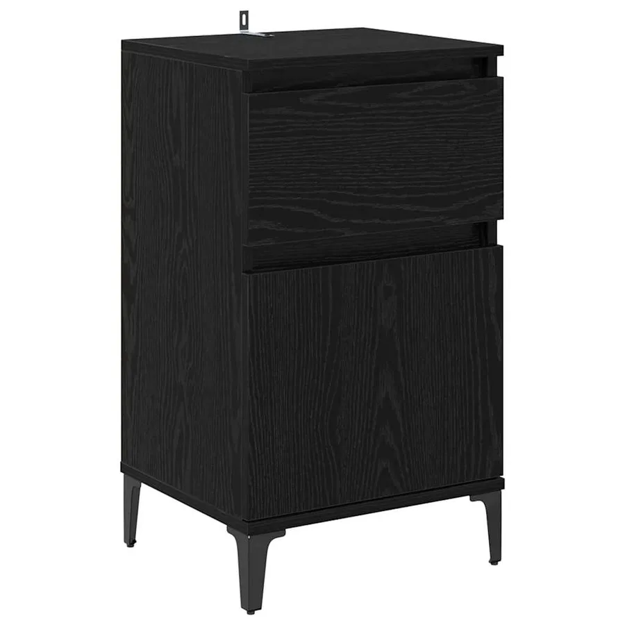Cabinet de chevet Chêne noir 40 x 35 x 70 cm Bois d'ingénierie - 2