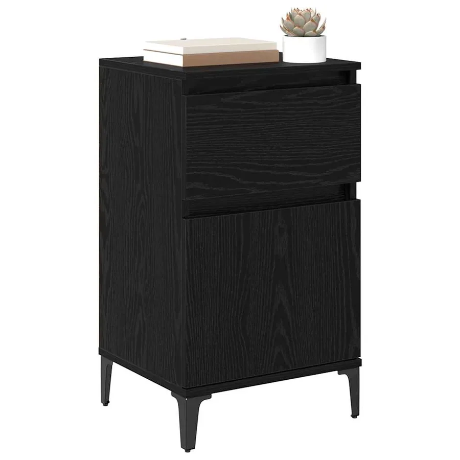 Cabinet de chevet Chêne noir 40 x 35 x 70 cm Bois d'ingénierie - 3