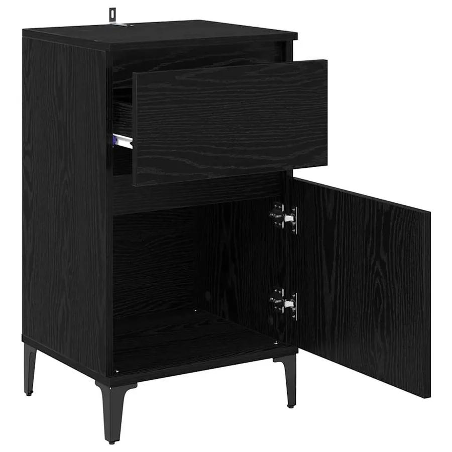 Cabinet de chevet Chêne noir 40 x 35 x 70 cm Bois d'ingénierie - 5
