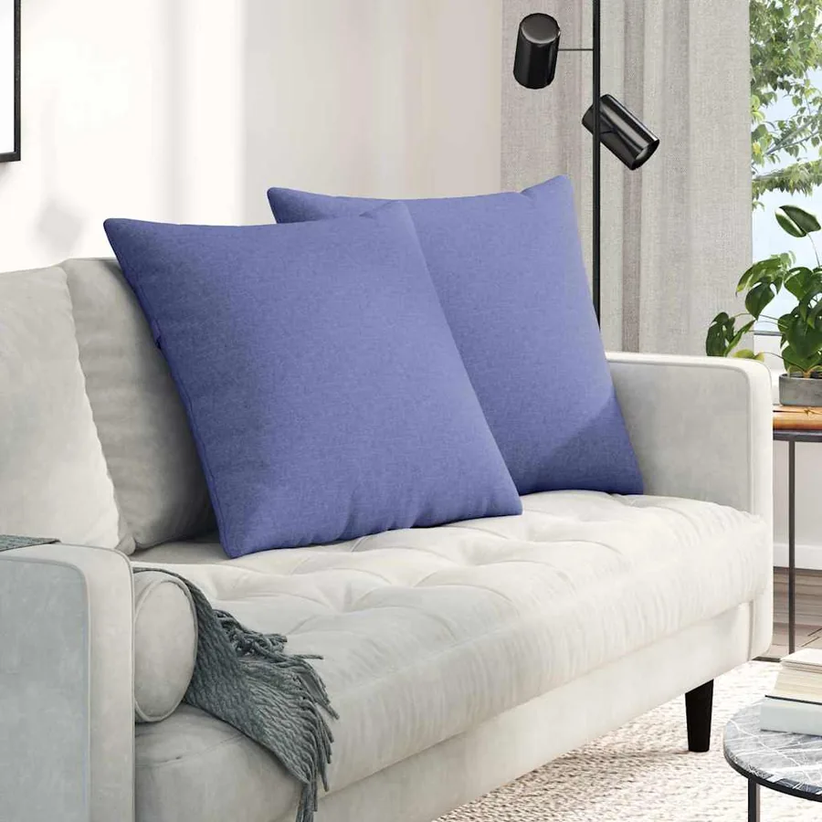 Coussins de canapé 2 pcs Bleu denim 80 x 80 cm tissu