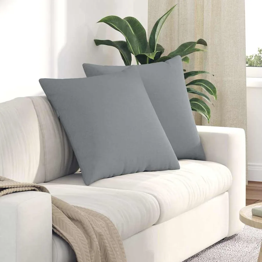 Coussins de canapé 2 pcs Gris clair 80 x 80 cm tissu