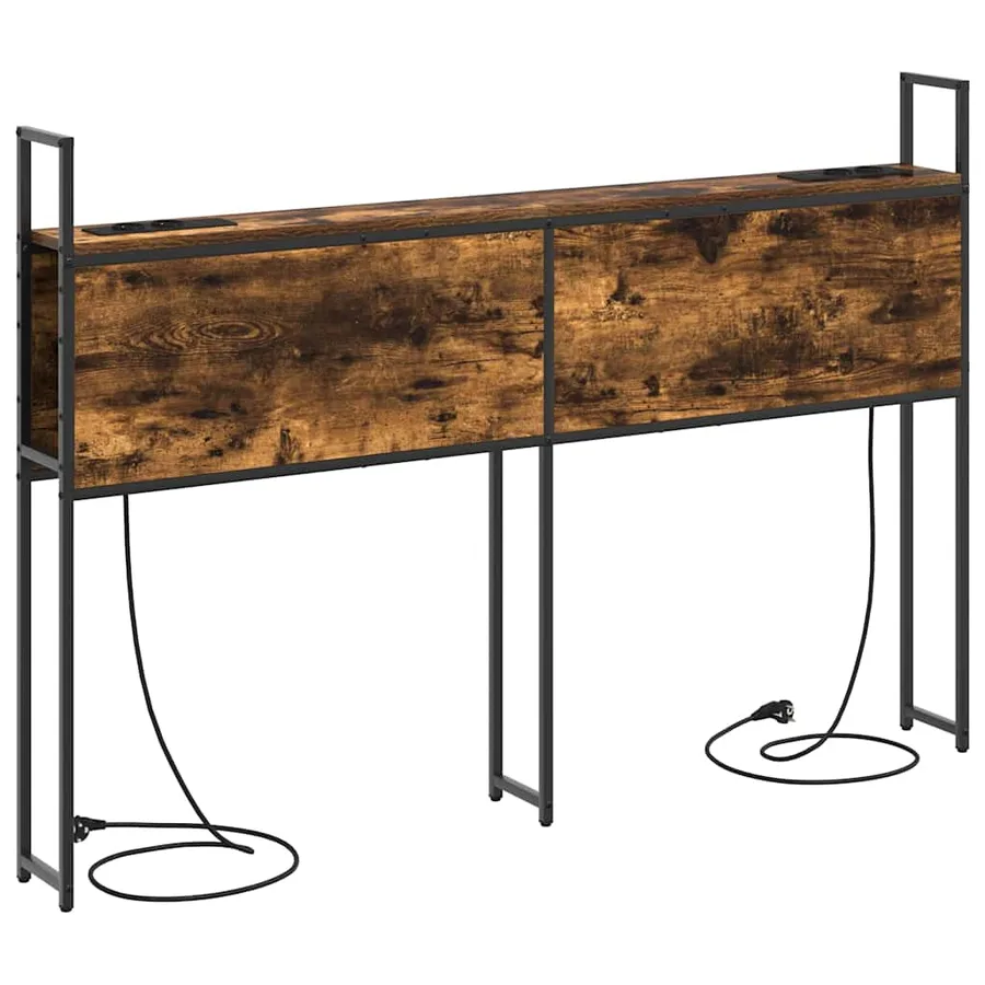 Headboard de Rangement avec Station de Charge Chêne fumé - 7