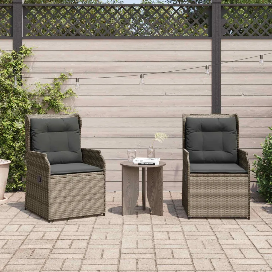 Banc de jardin 2 pcs Gris polyrotin