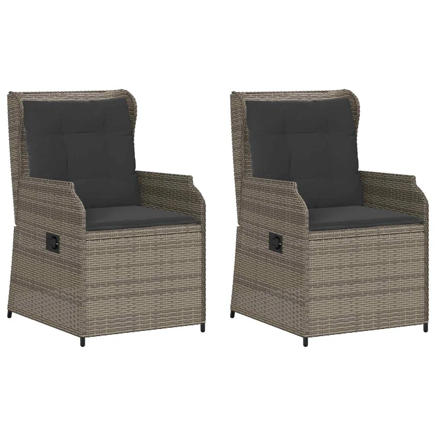 Banc de jardin 2 pcs Gris polyrotin - 2