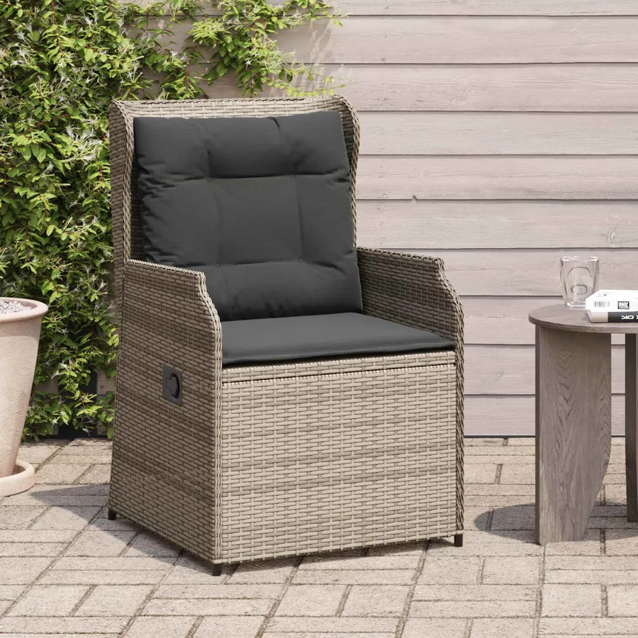 Banc de jardin 2 pcs Gris polyrotin - 3