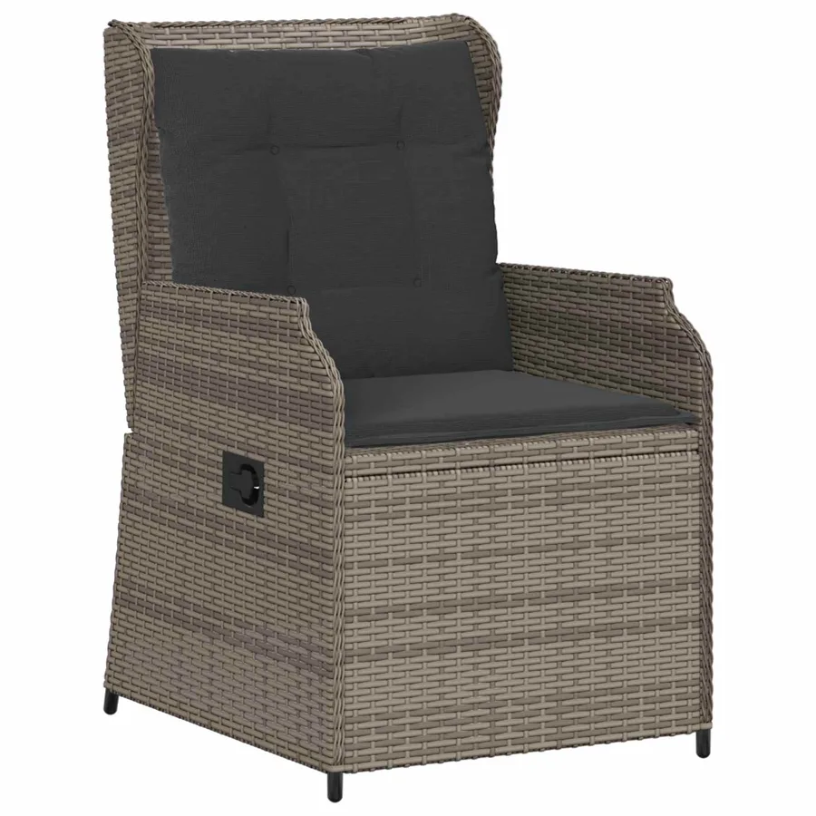 Banc de jardin 2 pcs Gris polyrotin - 4