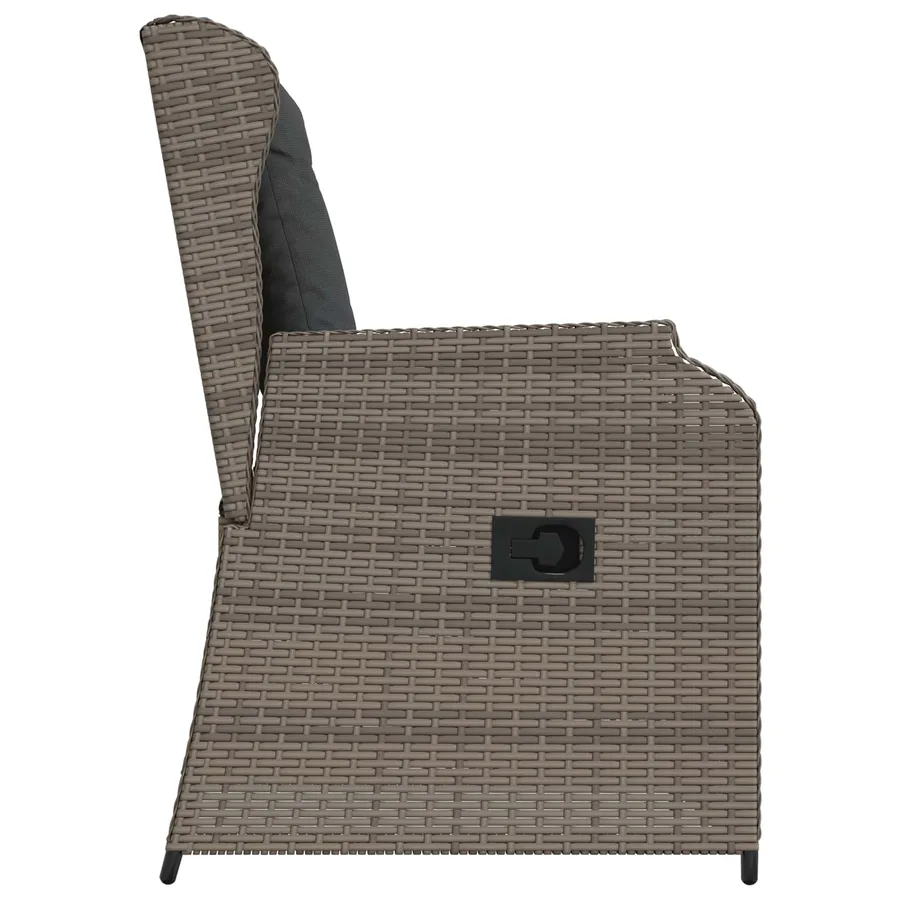 Banc de jardin 2 pcs Gris polyrotin - 6