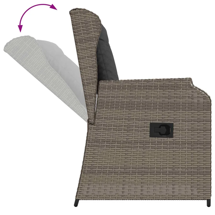 Banc de jardin 2 pcs Gris polyrotin - 9