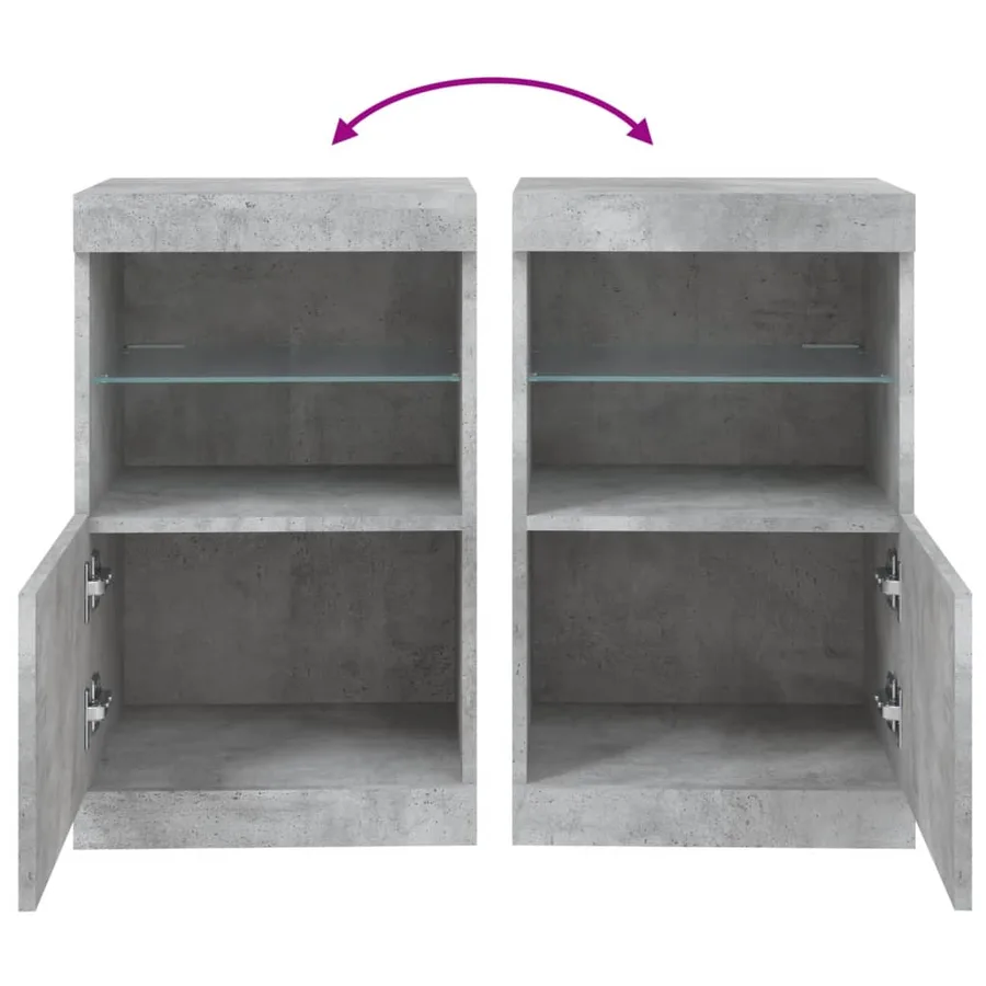 Buffet avec lumières LED gris béton 41x37x67 cm - 10