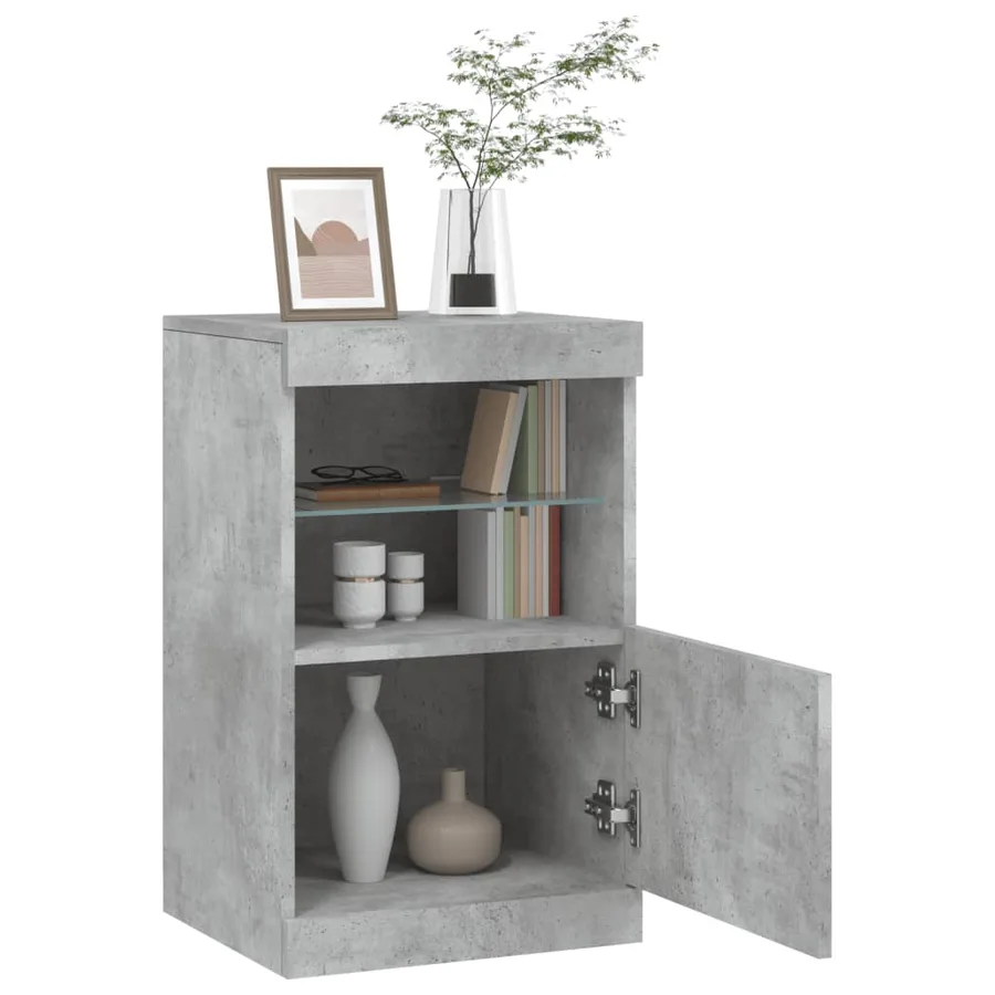 Buffet avec lumières LED gris béton 41x37x67 cm - 5