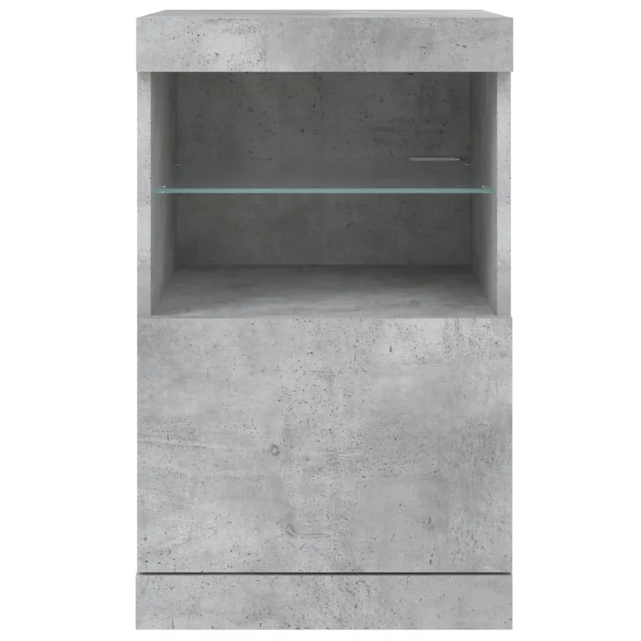 Buffet avec lumières LED gris béton 41x37x67 cm - 6