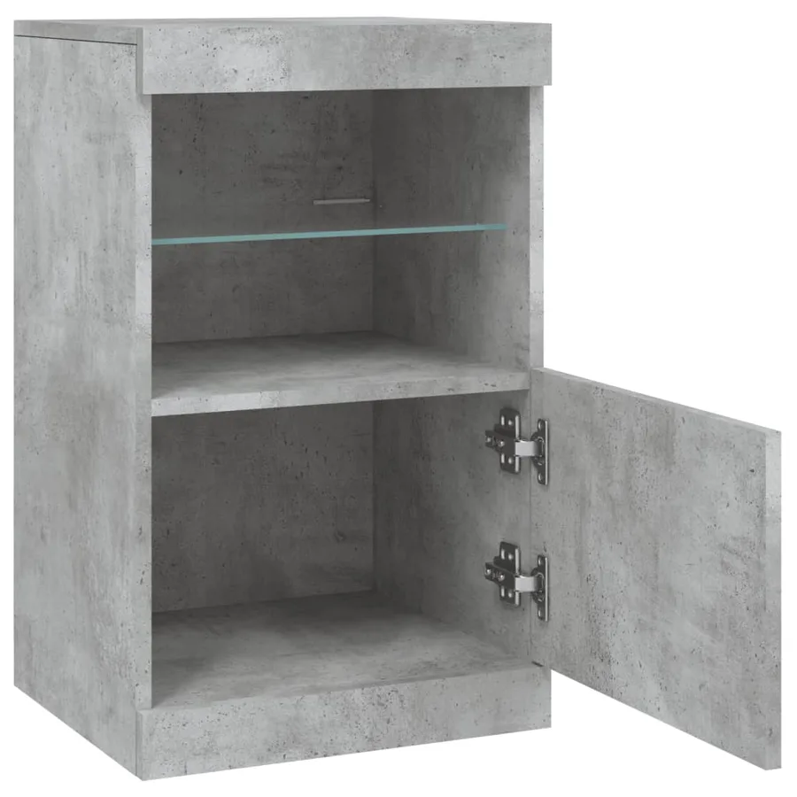Buffet avec lumières LED gris béton 41x37x67 cm - 7